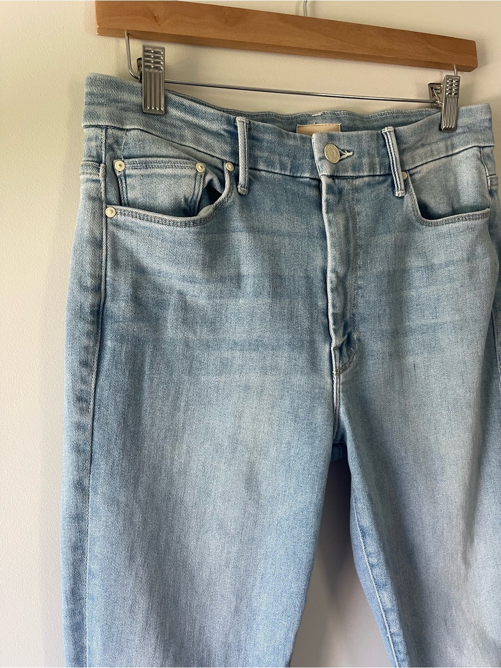MOTHER High-Waisted Looker Crop in Swimming Pool Sunday (Size 30)